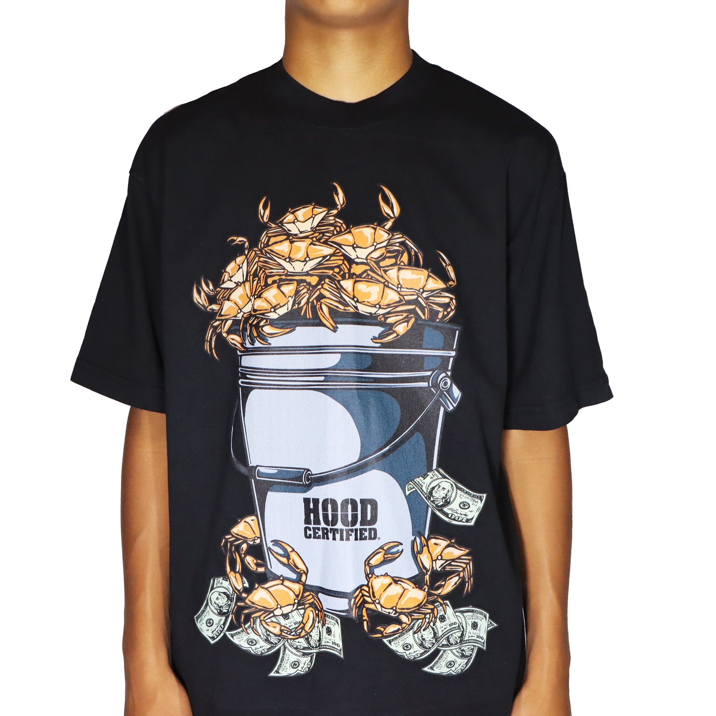 Hood Certified / Crabs In A Bucket / Black TShirt