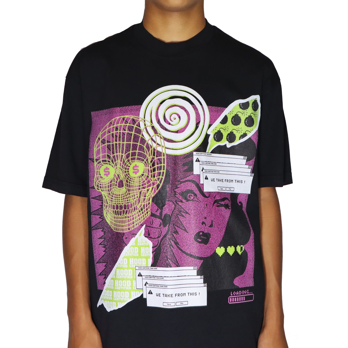 Hood Certified / Take Over / Black Tshirt