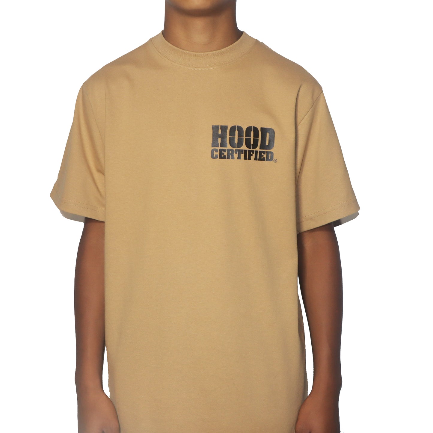 Hood Certified / Tan / Black Pocket Logo Shirt