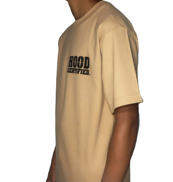Hood Certified / Tan / Black Pocket Logo Shirt